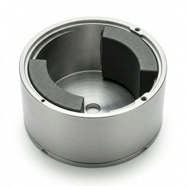 Ferrite stator casing for appliance motor assemblies.