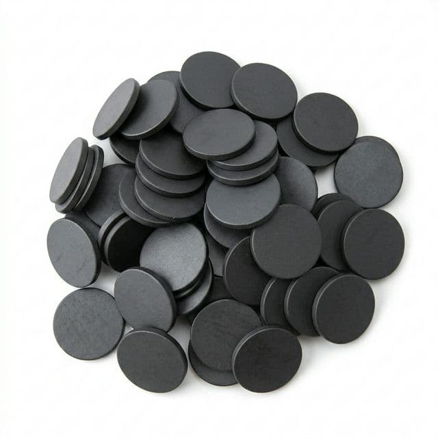 Mixed-size ferrite disc magnets suitable for educational and craft sets.